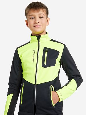 Превью  Куртка лыжная FISCHER Softshell Warm Jr Черный/Лимонный